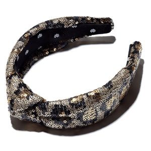 Lele Sadoughi Sequin Leopard Knotted Headband